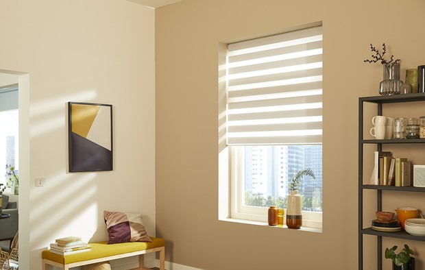 A Somfy powered duo blinds in a home